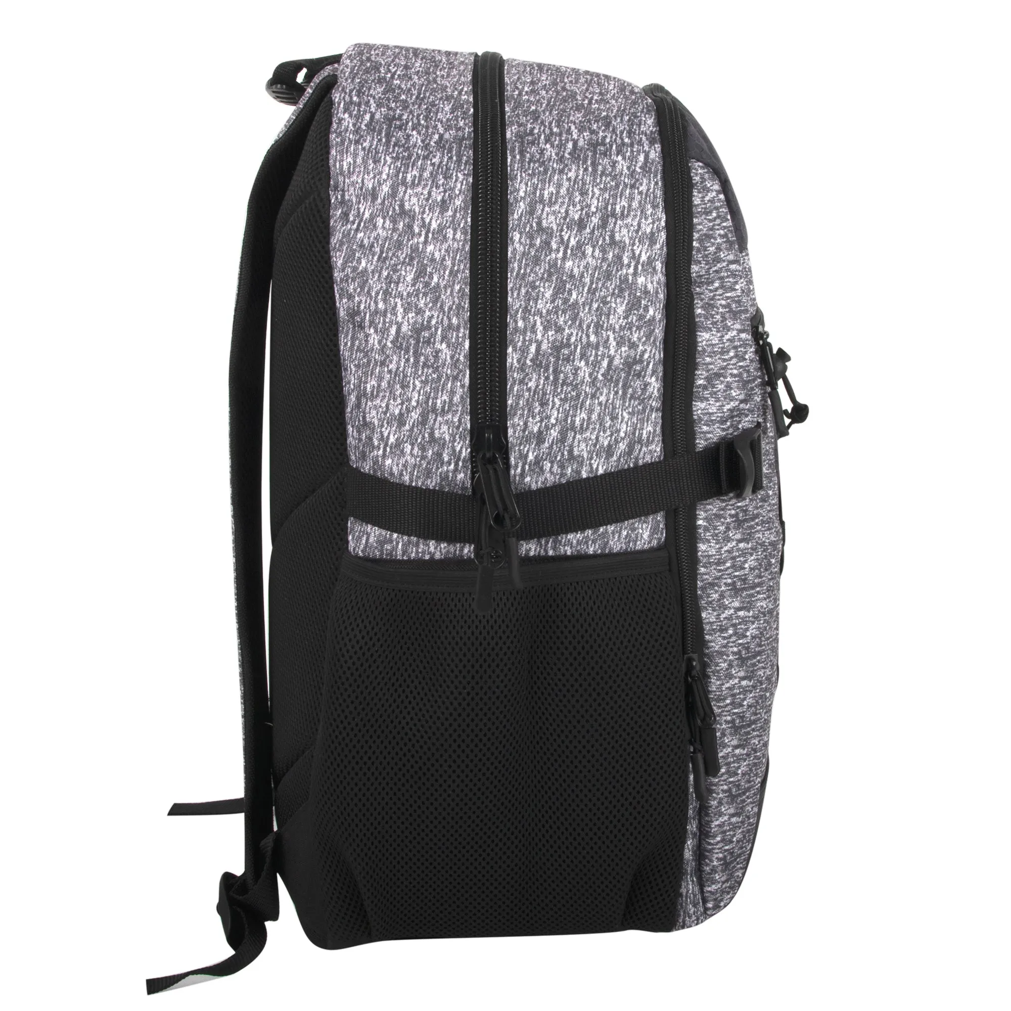 19-inch Mountain Edge Heather Bungee Cord Backpack w Padded Laptop Section