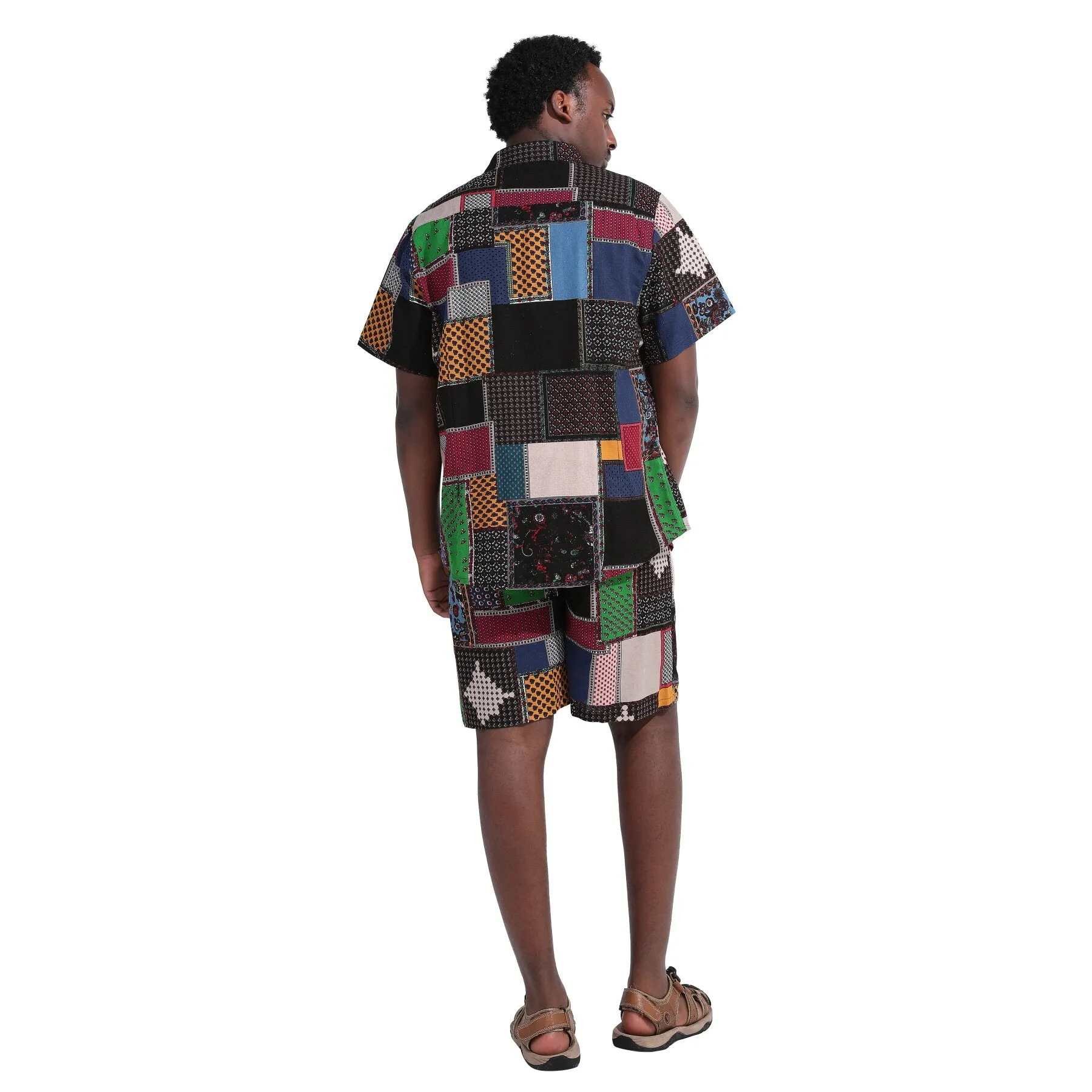 2-Piece Multi-colored Square Hawaii Summer Suit