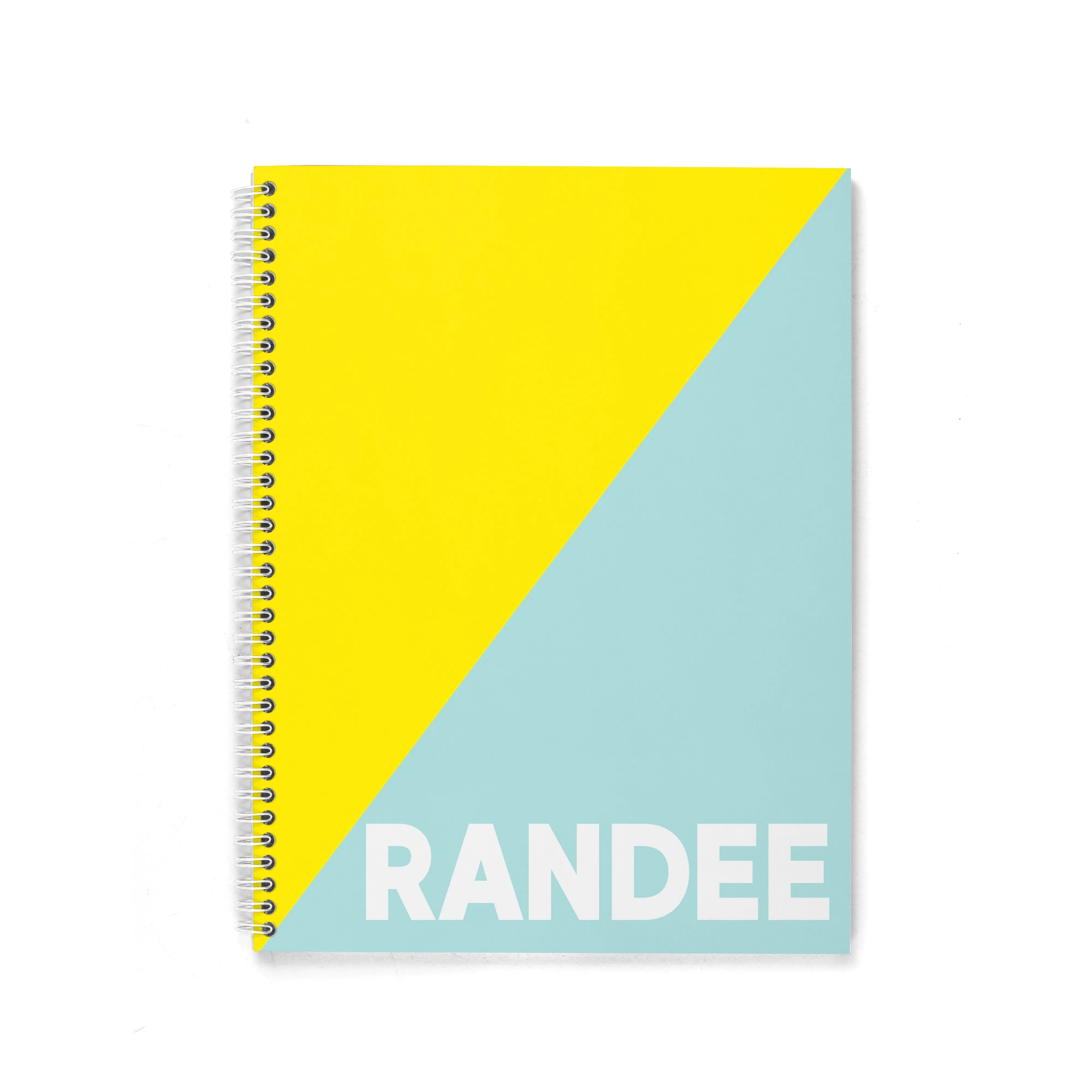 2 TONE COLOR BLOCK PERSONALIZED SPIRAL NOTEBOOK