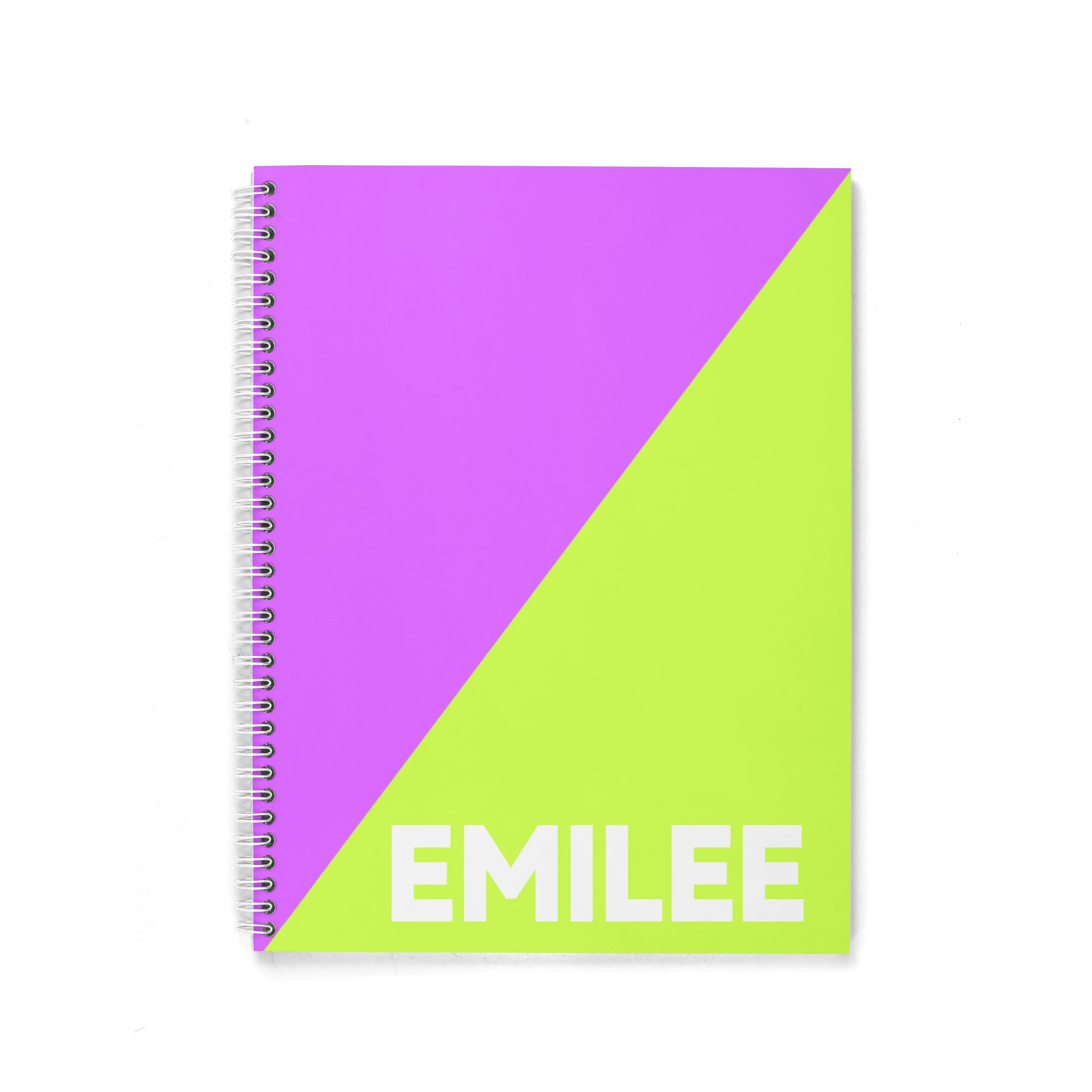 2 TONE COLOR BLOCK PERSONALIZED SPIRAL NOTEBOOK