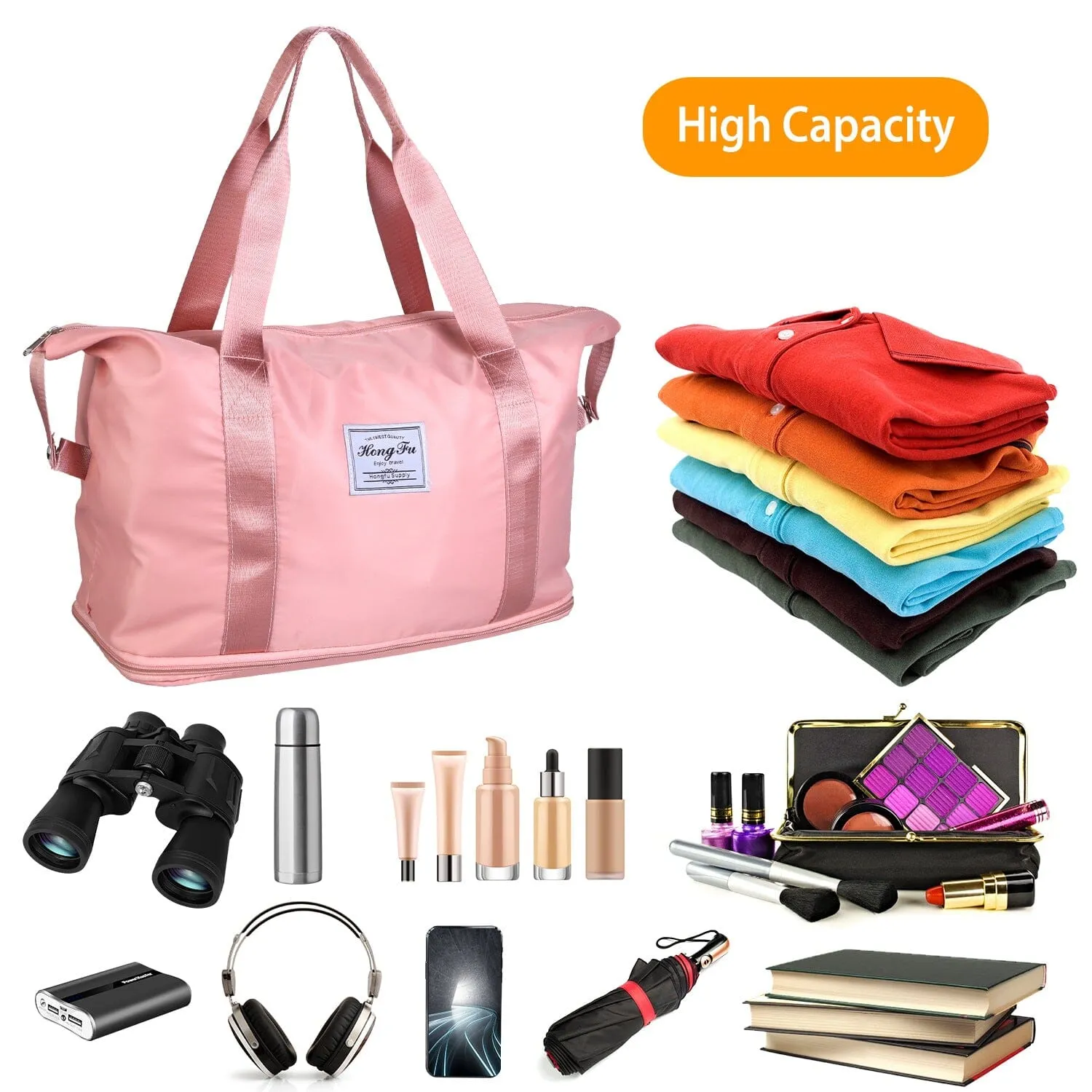 35L/9.2Gal Shoulder Travel Duffle Bag with Luggage Sleeve