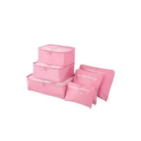 6PCS Packing Cubes for Travel Luggage Organiser Bag-Pink