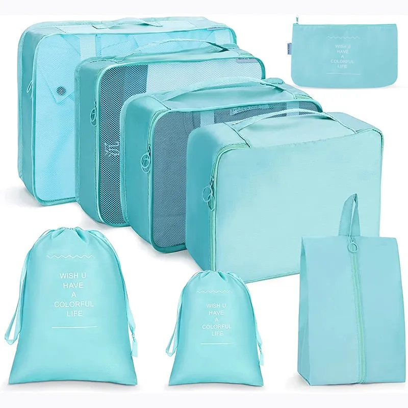 7/8/9 Piece Set Travel Storage Bags Home Foldable Toiletries Organizer For Clothes Shoe Luggage Packing Cube Suitcase Tidy Pouch