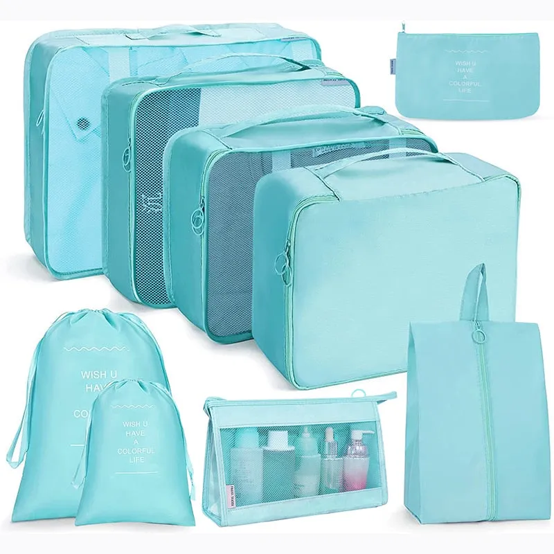 7/8/9 Piece Set Travel Storage Bags Home Foldable Toiletries Organizer For Clothes Shoe Luggage Packing Cube Suitcase Tidy Pouch