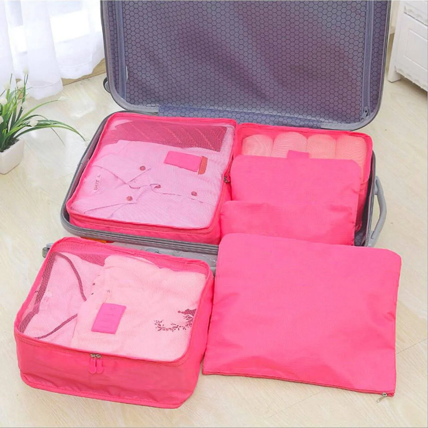 9-Piece: Clothes Storage Bags Water-Resistant Travel Luggage Organizer