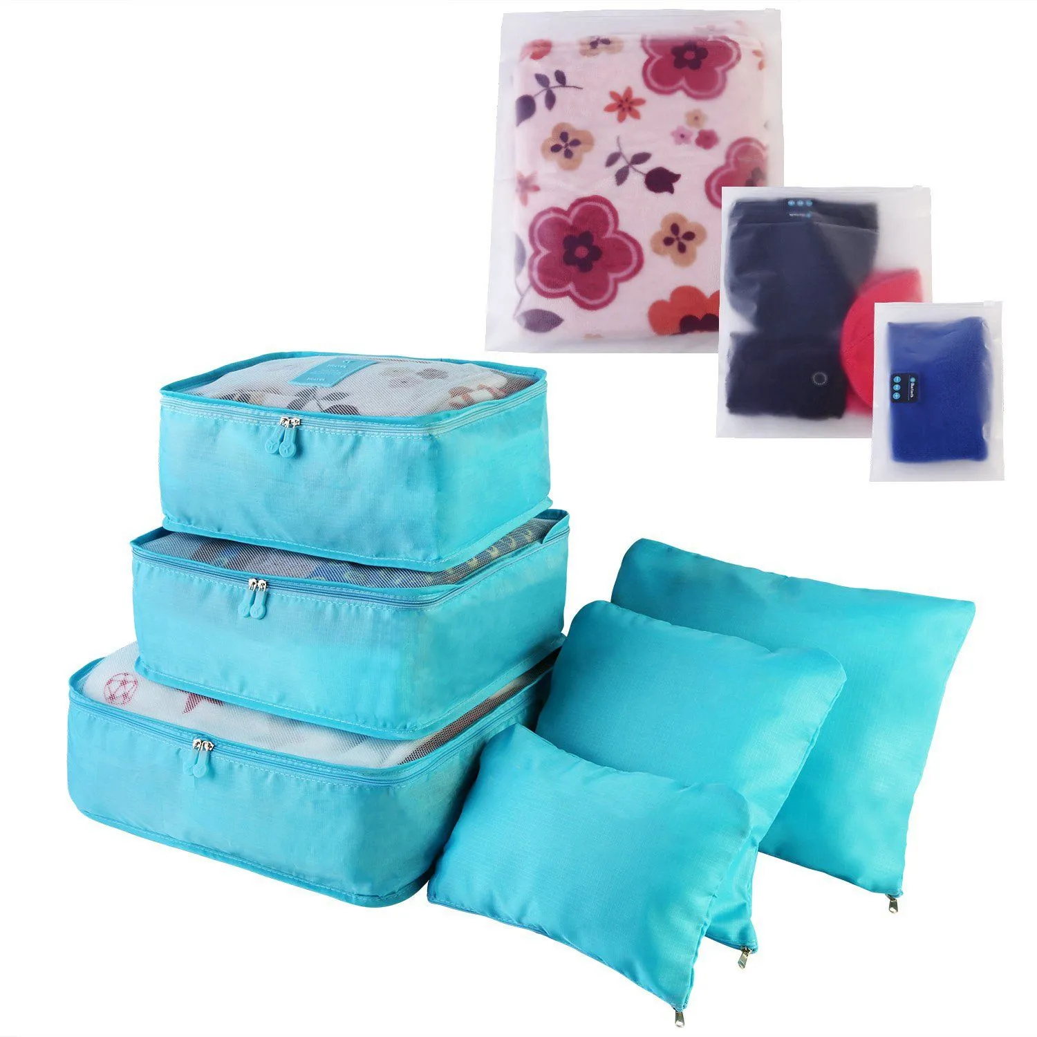 9-Piece: Clothes Storage Bags Water-Resistant Travel Luggage Organizer