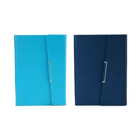 A5 Leather Tri-Fold Magnetic Buckle Notebook