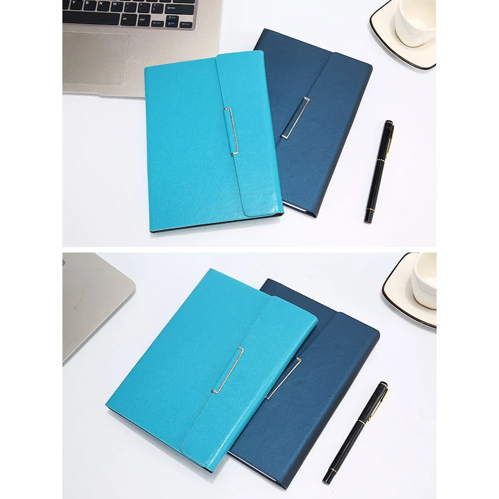 A5 Leather Tri-Fold Magnetic Buckle Notebook