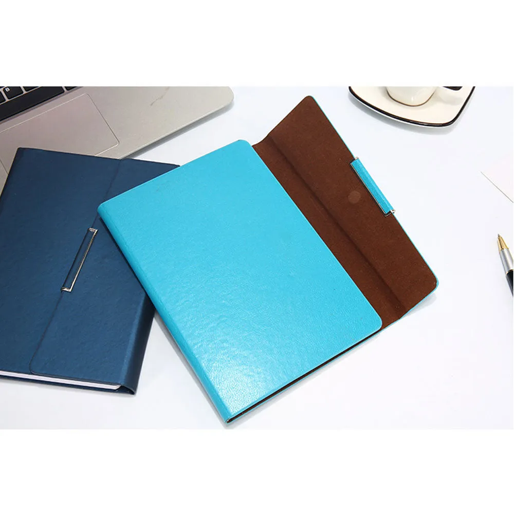 A5 Leather Tri-Fold Magnetic Buckle Notebook