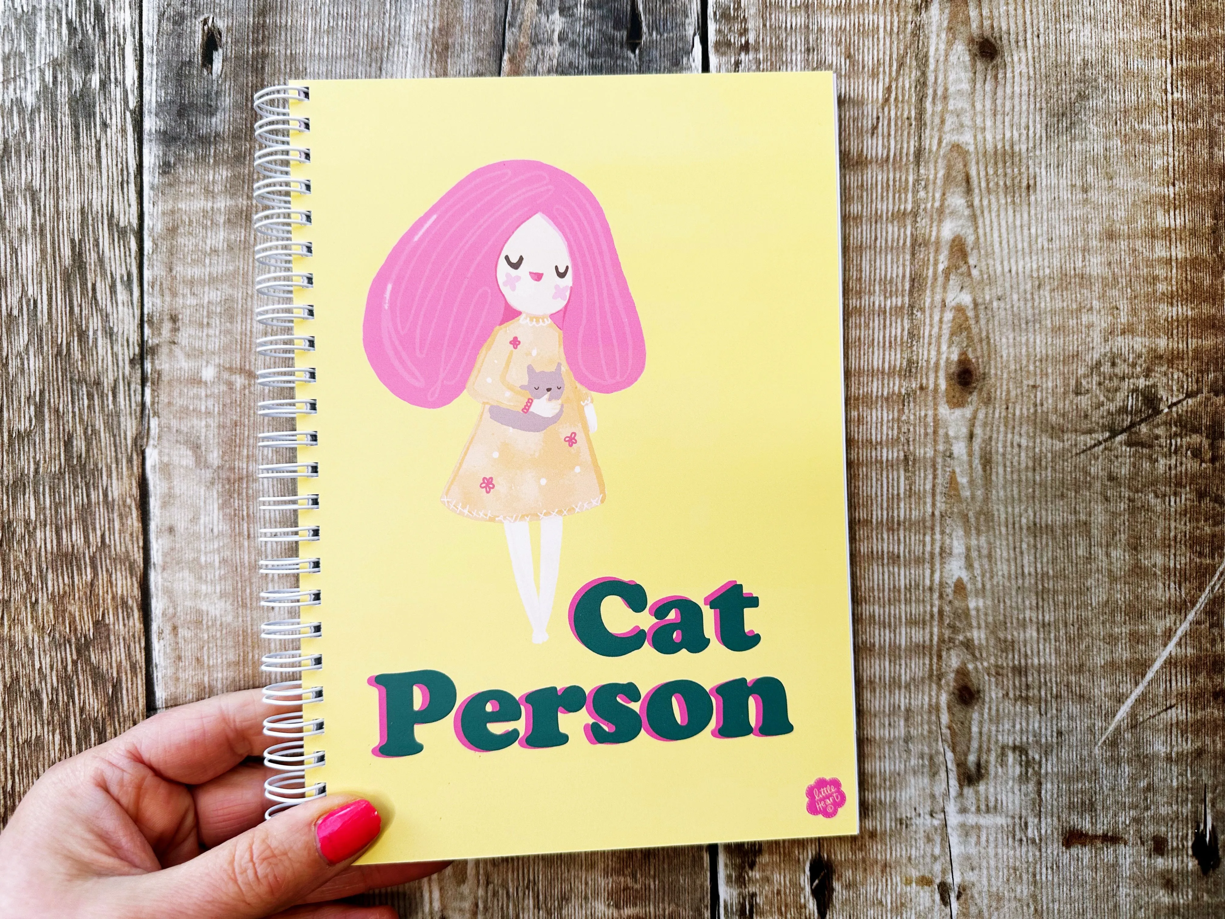 A5 Ring bound Cat Person Notebook or Planner