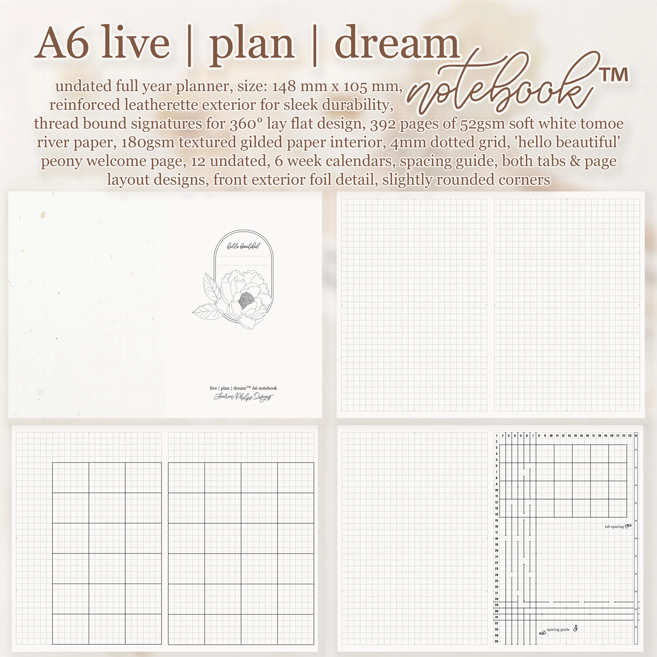 A6 Live | Plan | Dream® Notebook by Lauren Phelps Designs