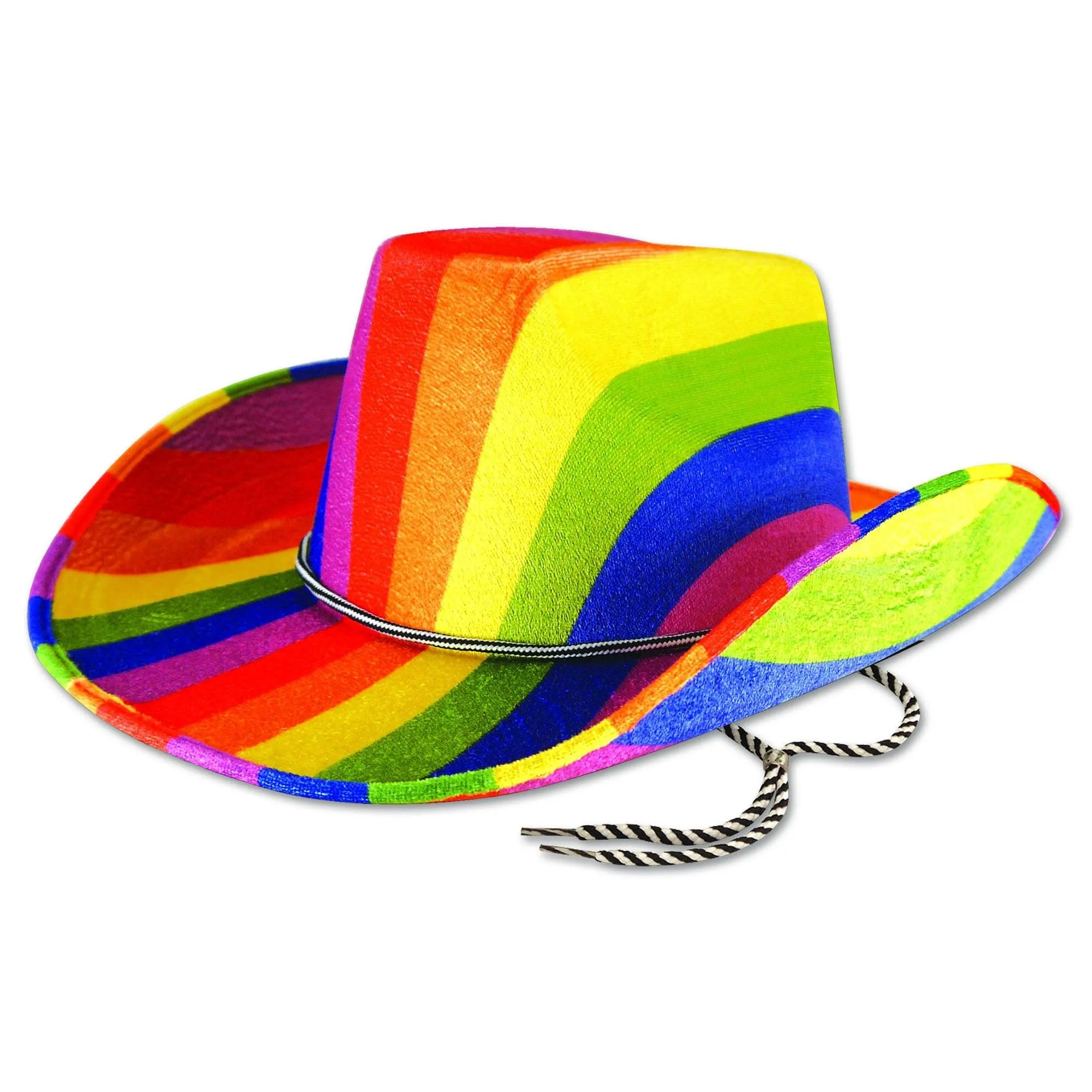 Adults Mens Womens  Pride Carnival Cowboy Rainbow Felt Hat Ladies Fancy Dress