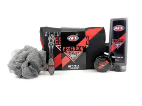 AFL Toiletry Gift Set - Essendon Bombers - Bag Body Wash Razor Soap Loofah