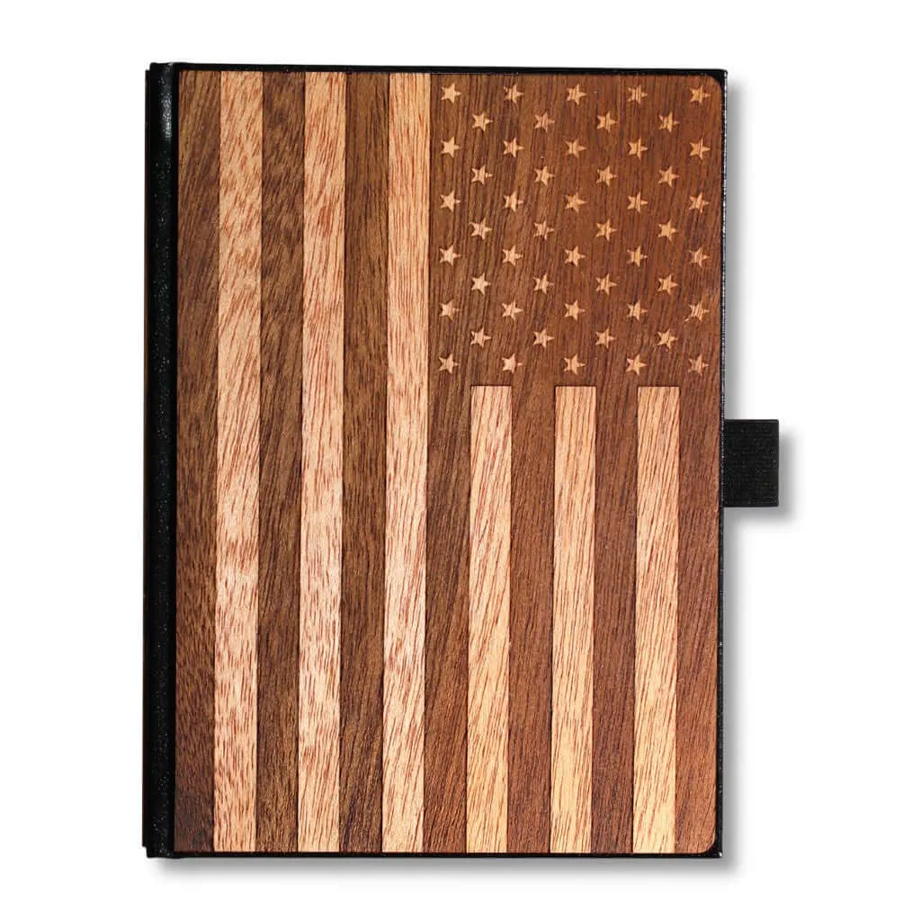 American Flag Wood Journal / Planner / Notebook