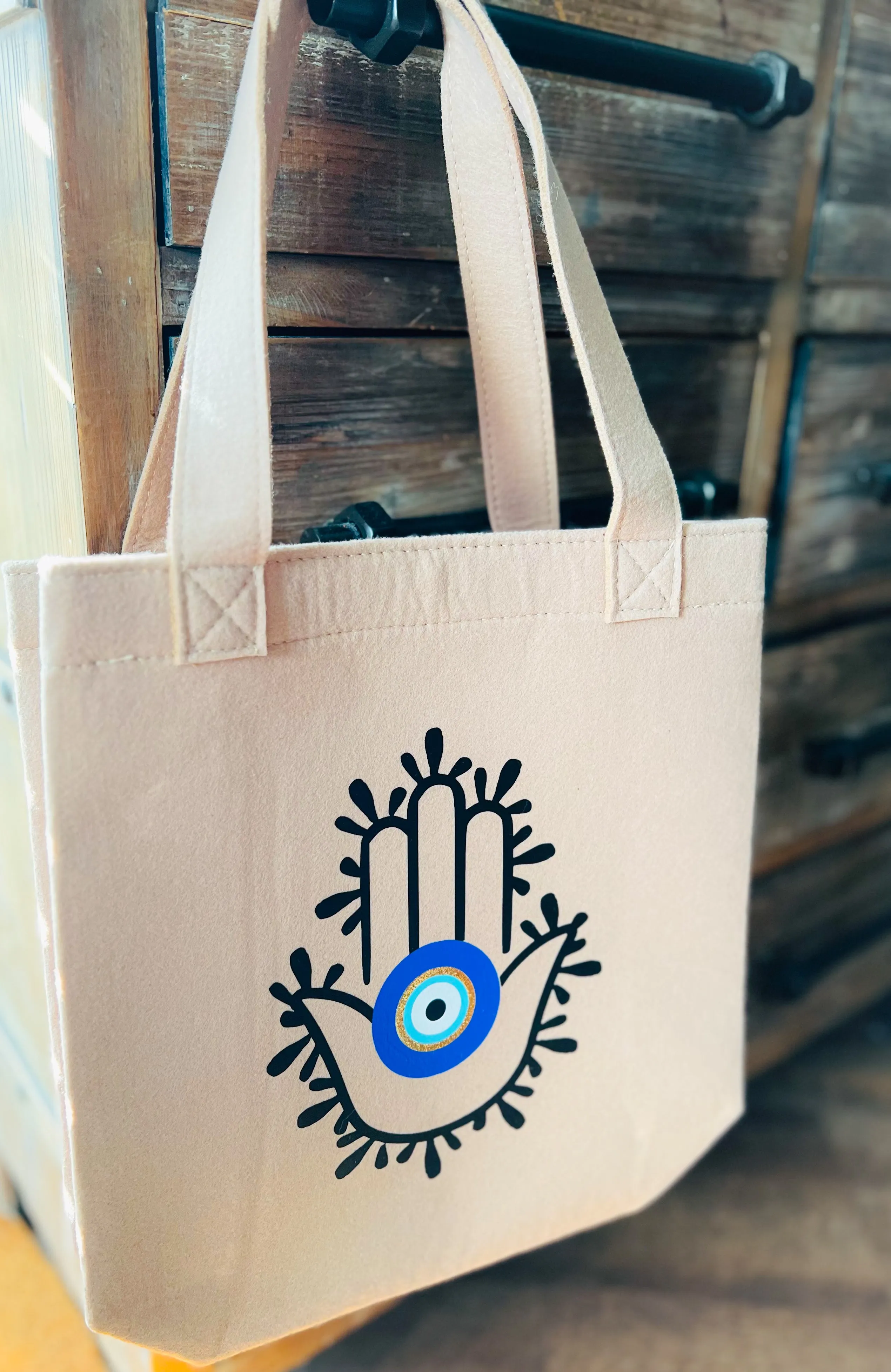 Amida Hamsa Felt Tote Bag