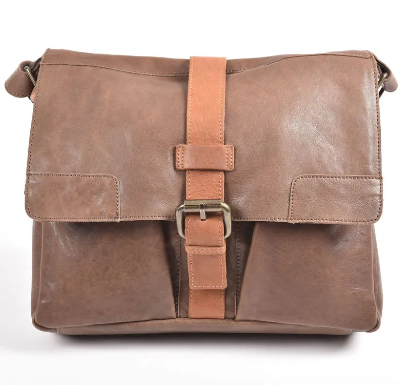 Ashwood Brown Leather Cyrus Messenger Bag