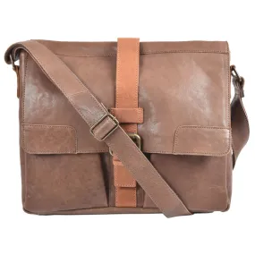 Ashwood Brown Leather Cyrus Messenger Bag