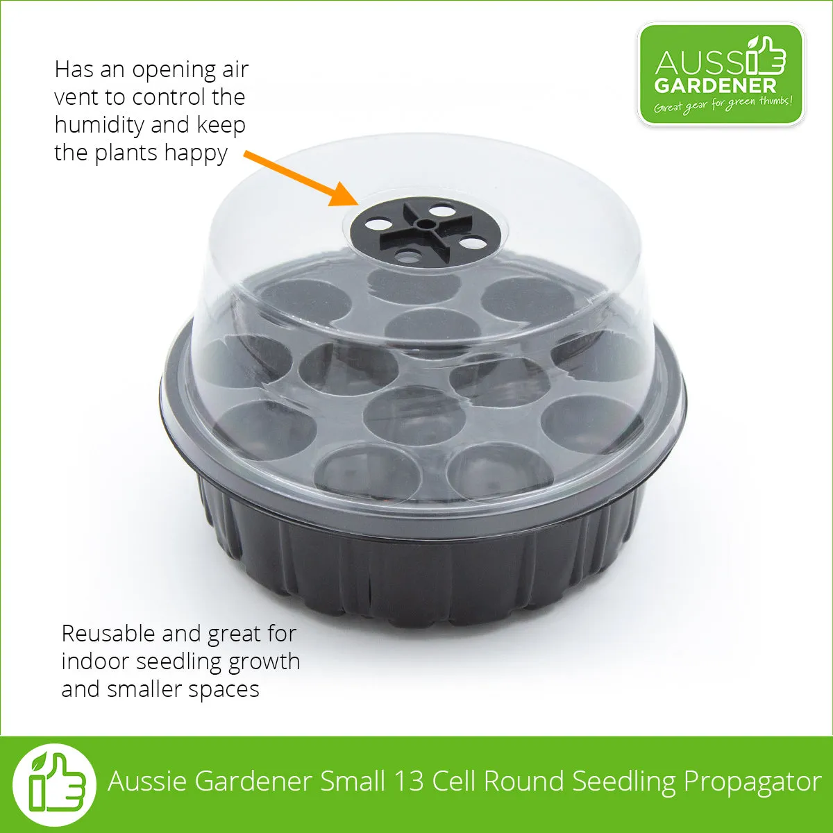 Aussie Gardener Small 13 Cell Round Seedling Propagator