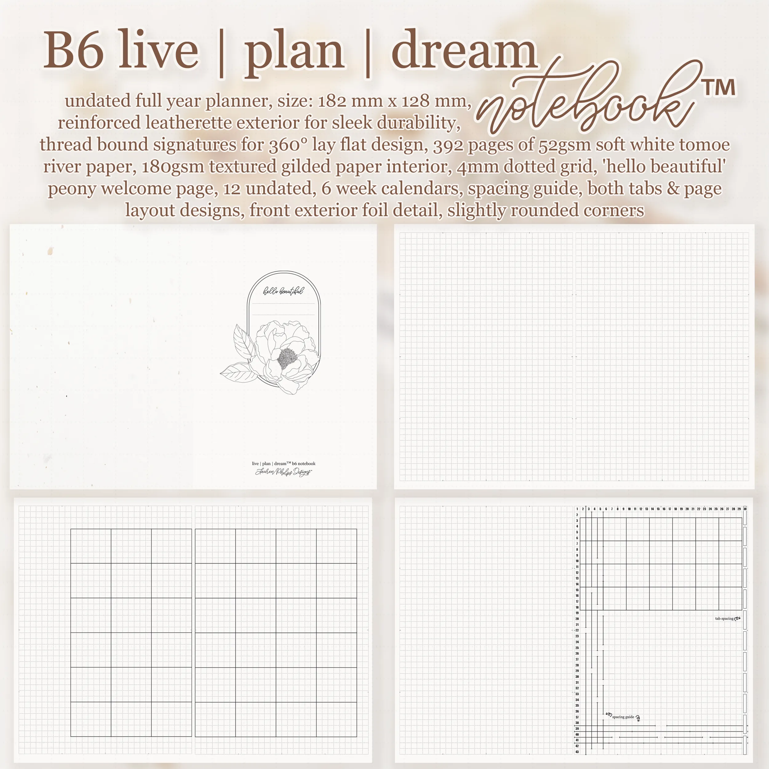 B6 Live | Plan | Dream® Notebook by Lauren Phelps Designs