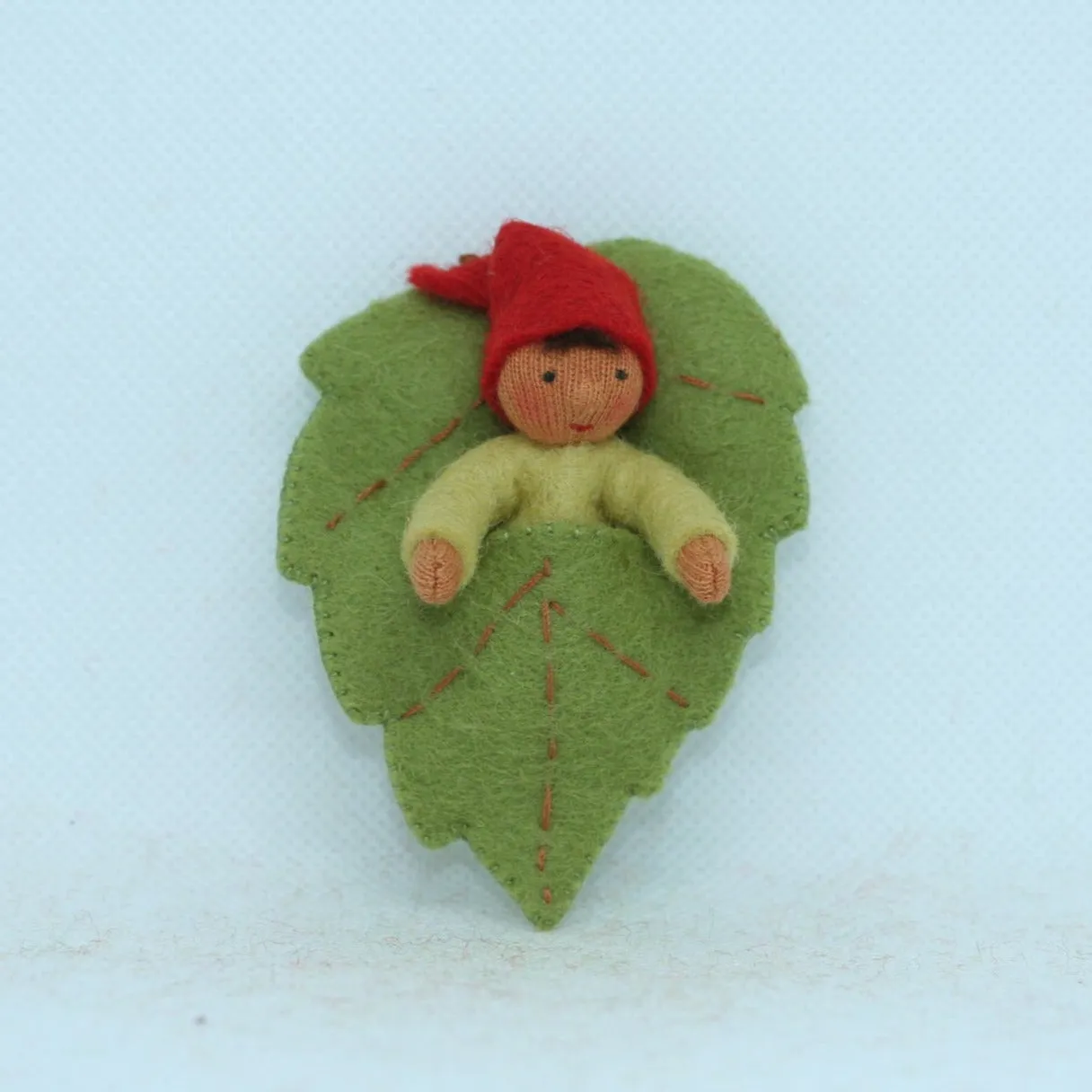 Baby Gnome in Leaf Felted Waldorf Doll - Three Skin Tones