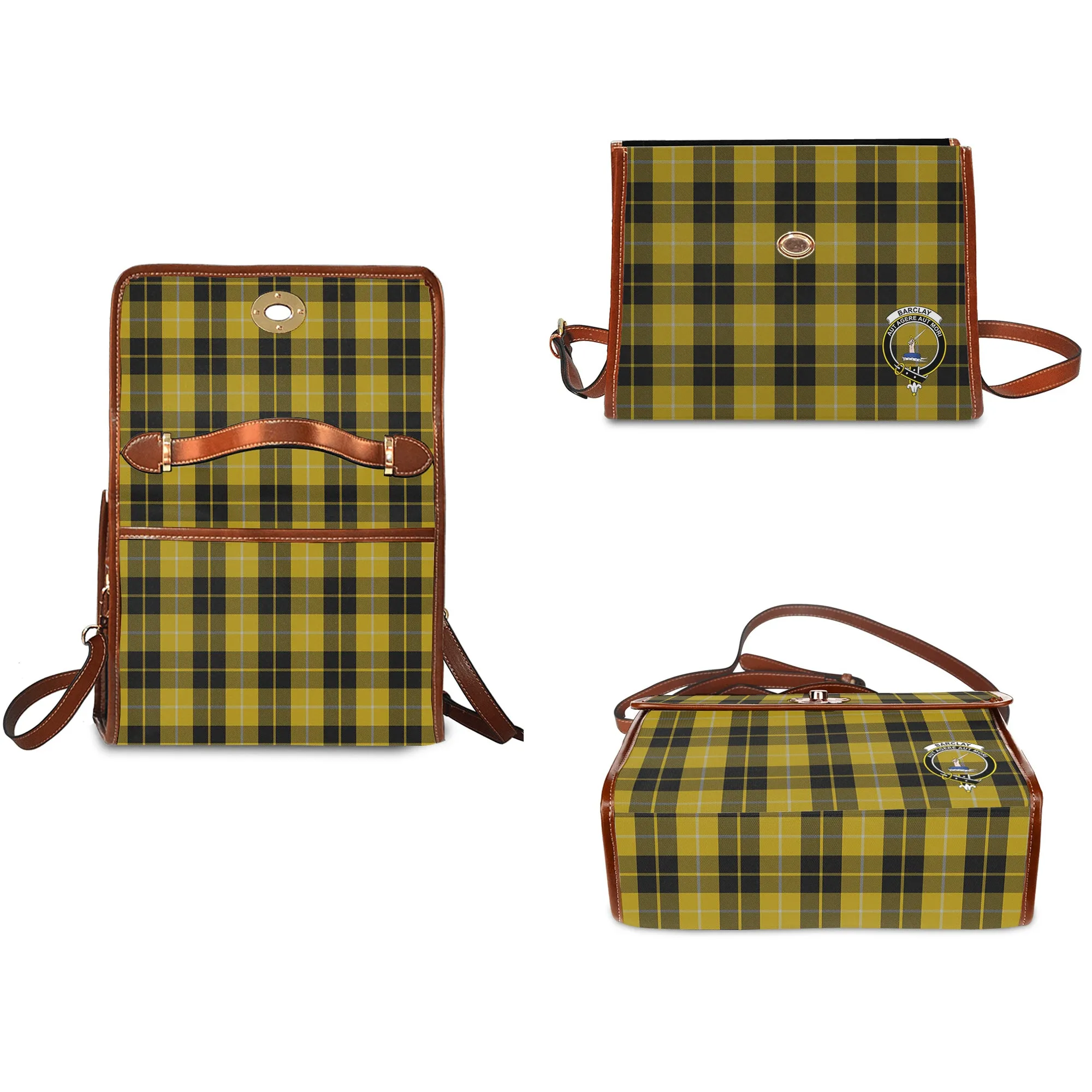 Barclay Dress Tartan Waterproof Canvas Bag with Family Crest