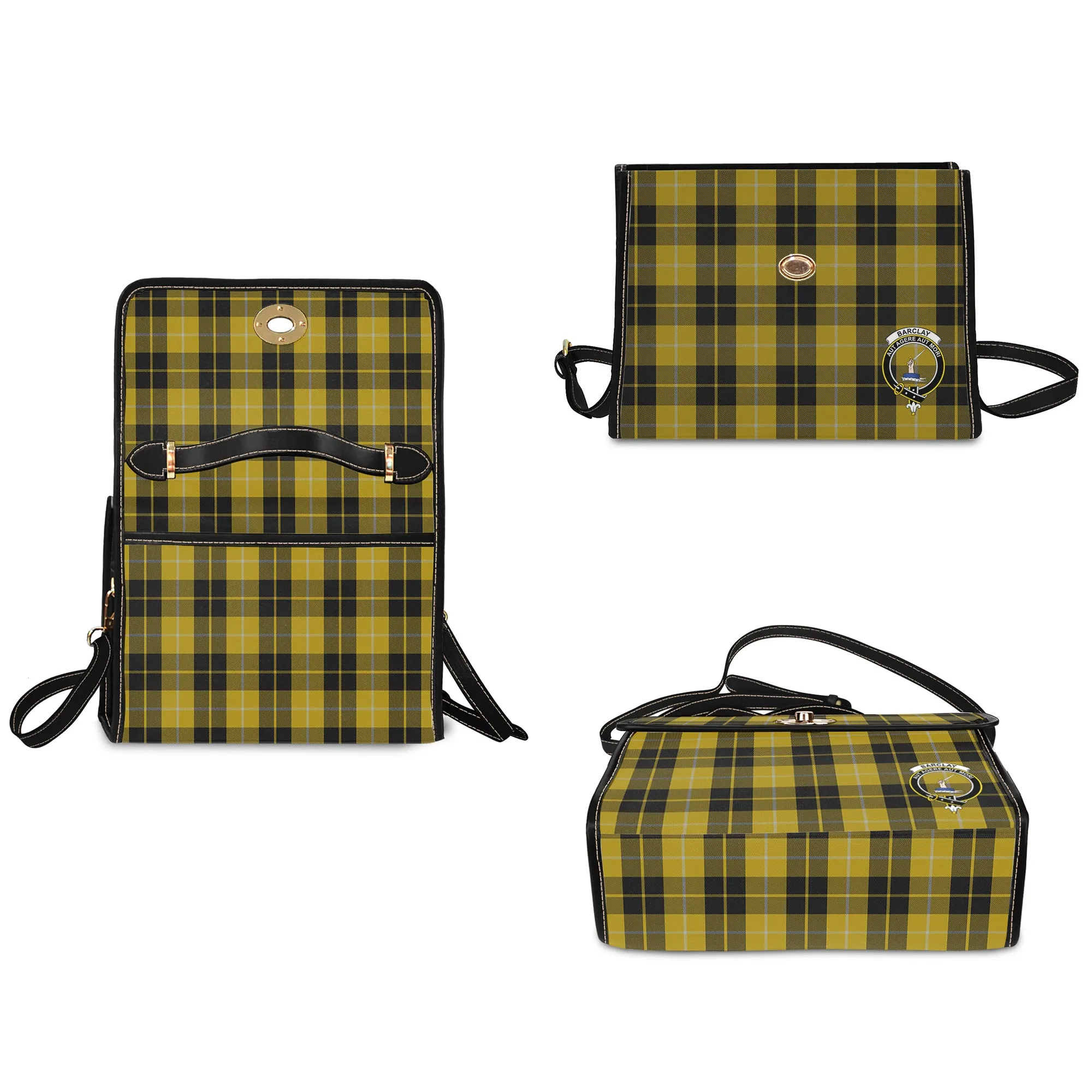 Barclay Dress Tartan Waterproof Canvas Bag with Family Crest