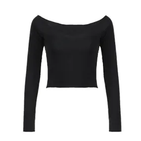 Basic Fitted Tops Black White V Neck Long Sleeve T Shirts for Women Fall Clothing Cropped Tees Y2k P84-AG13