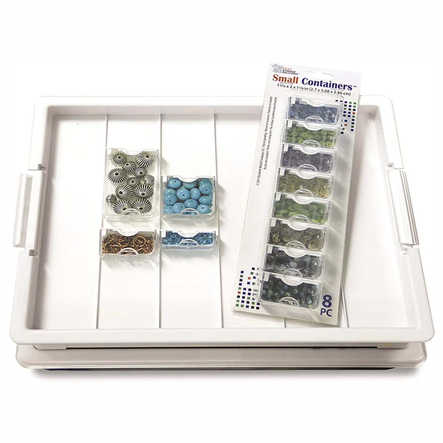 Bead Storage Bundle with Tray, Lid, and 30 Piece Craft Supplies Container Pack