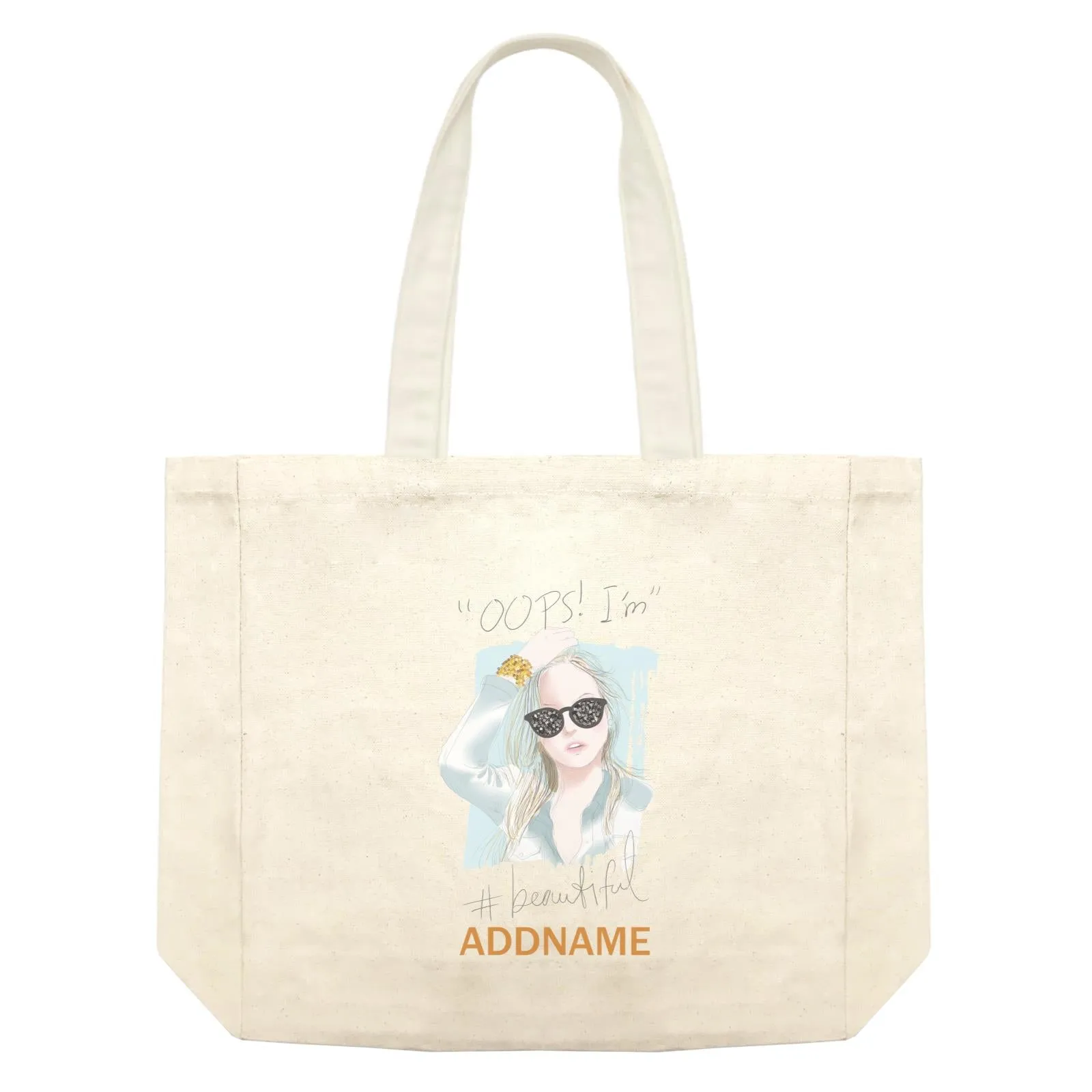 Beautiful Chic OOPS! I'm beautiful With Addname Shopping Bag