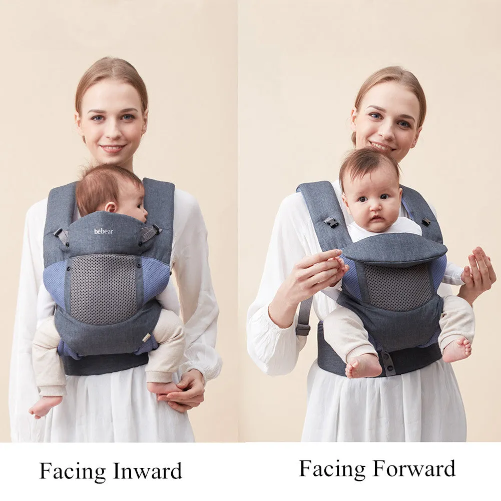 Bebamour Baby Carrier Sling 3 in 1 Ergonomic Baby Carrier Backpack for Newborn Breathable and Soft Baby Warp for Infant and Toddlers (Purple)