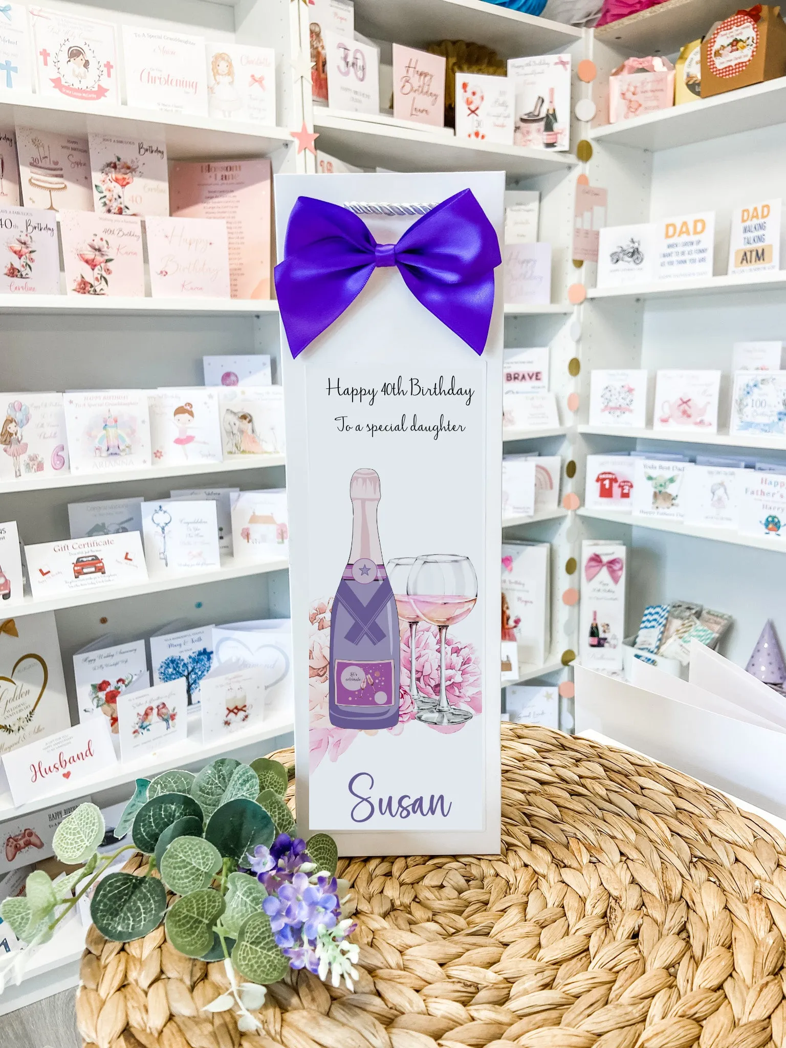 Birthday Personalised Bottle Bag Lilac