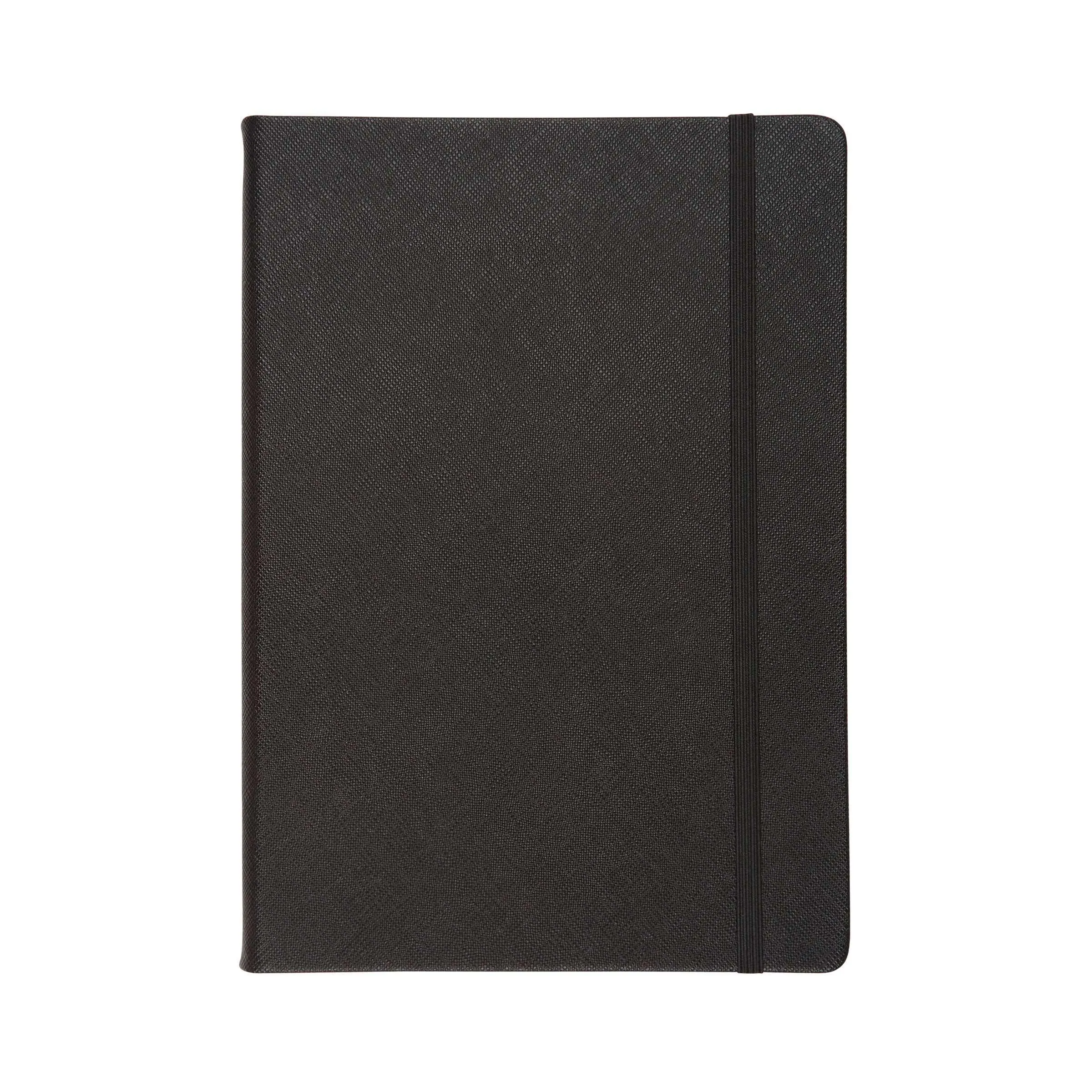 Black - A5 Refillable Saffiano Notebook