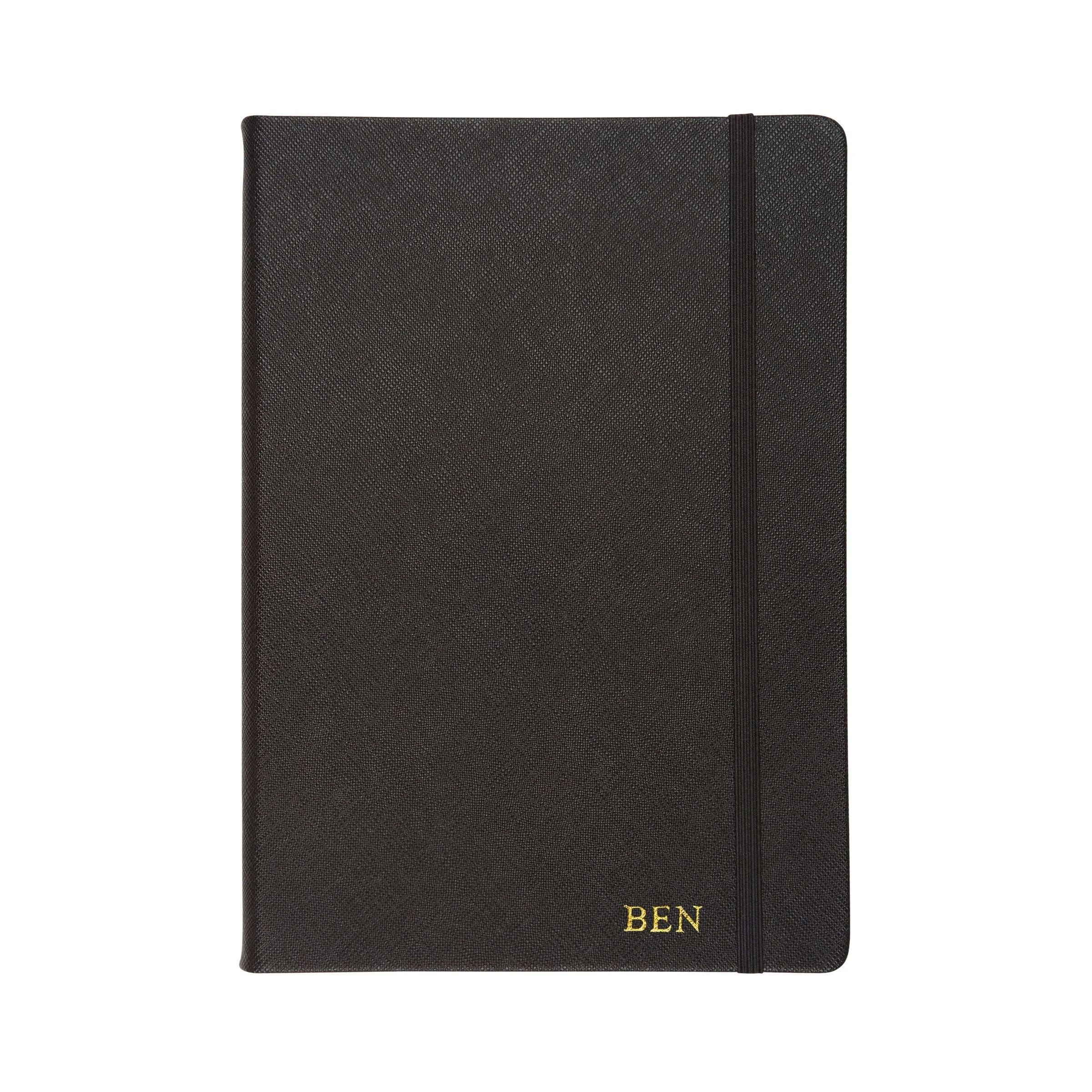 Black - A5 Refillable Saffiano Notebook