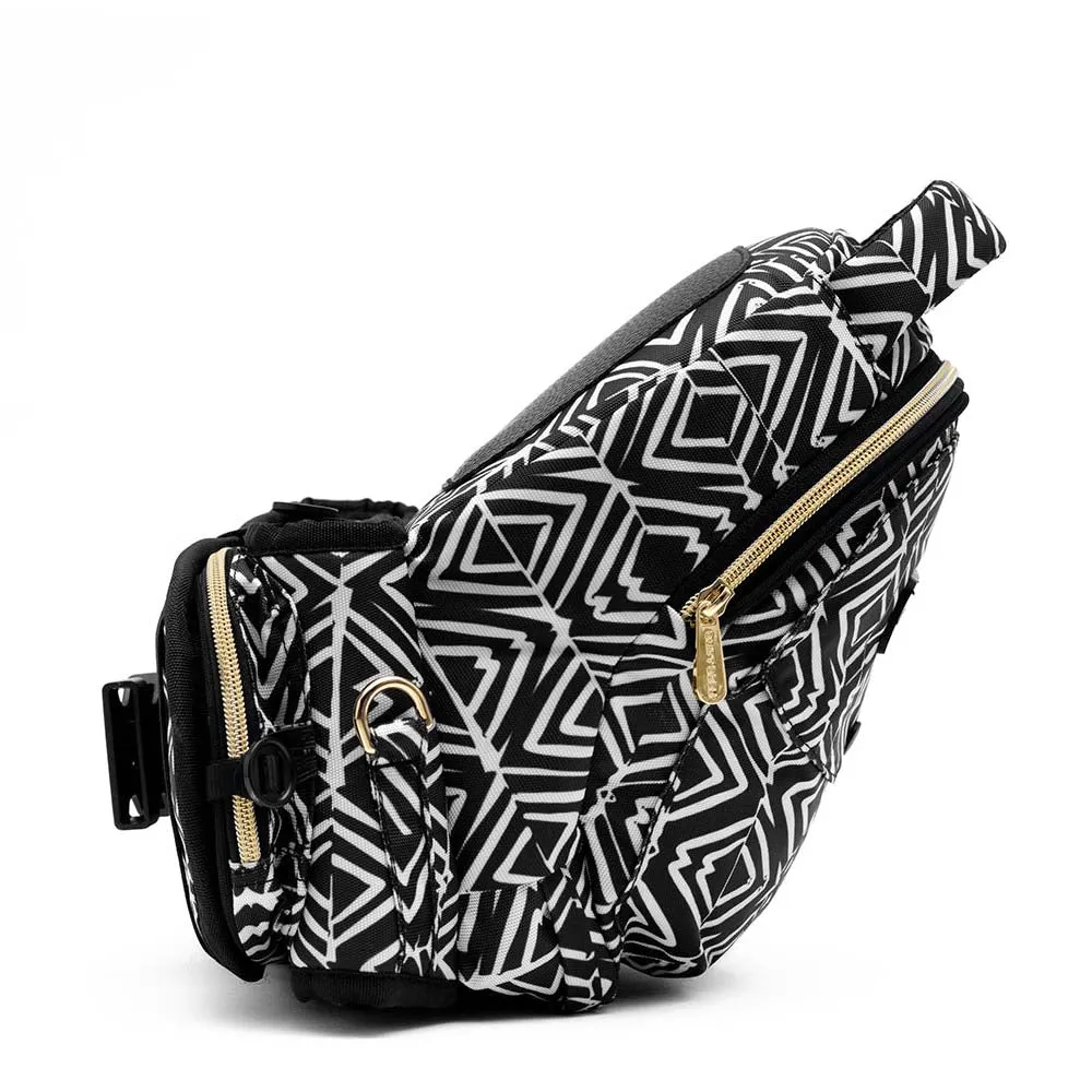 Black Tribal Route Printed Baby Carrier With Hip Seat