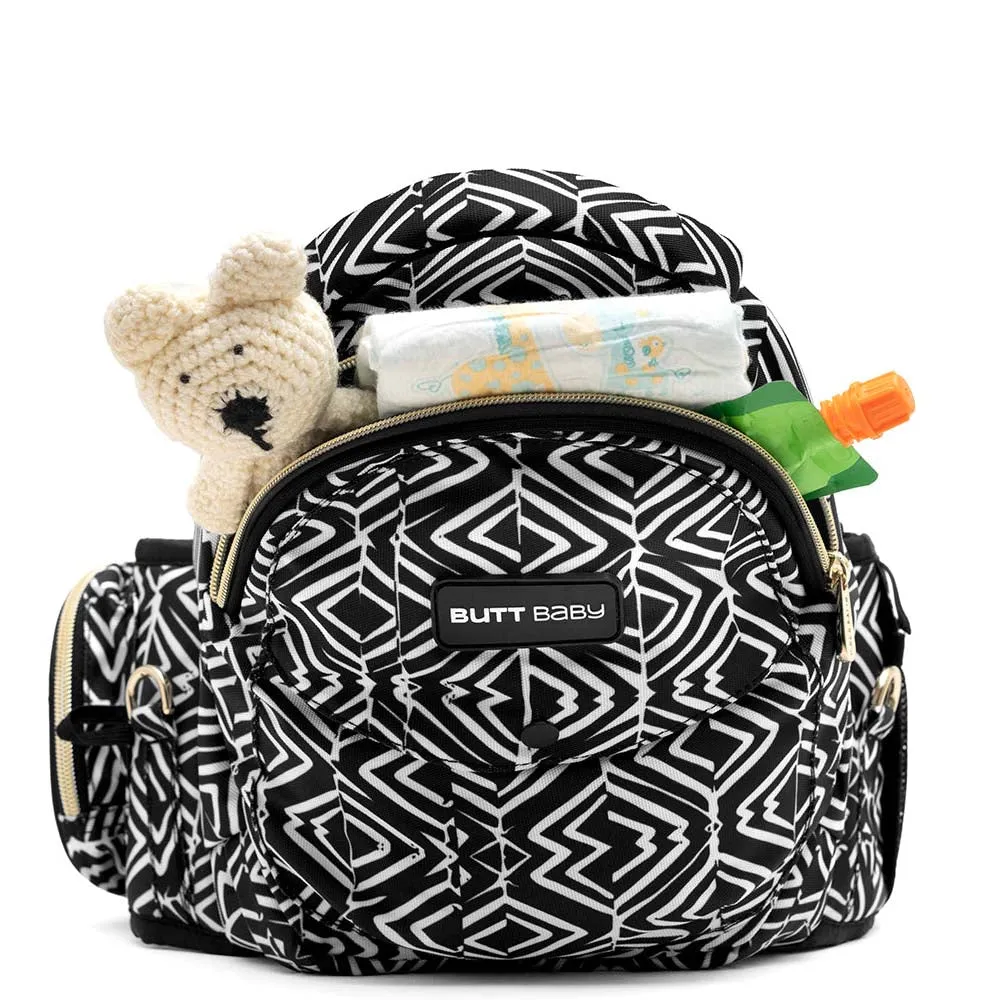 Black Tribal Route Printed Baby Carrier With Hip Seat