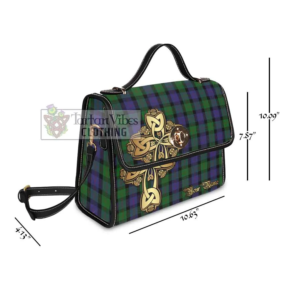 Blair Tartan Waterproof Canvas Bag Golden Thistle Celtic Cross Style