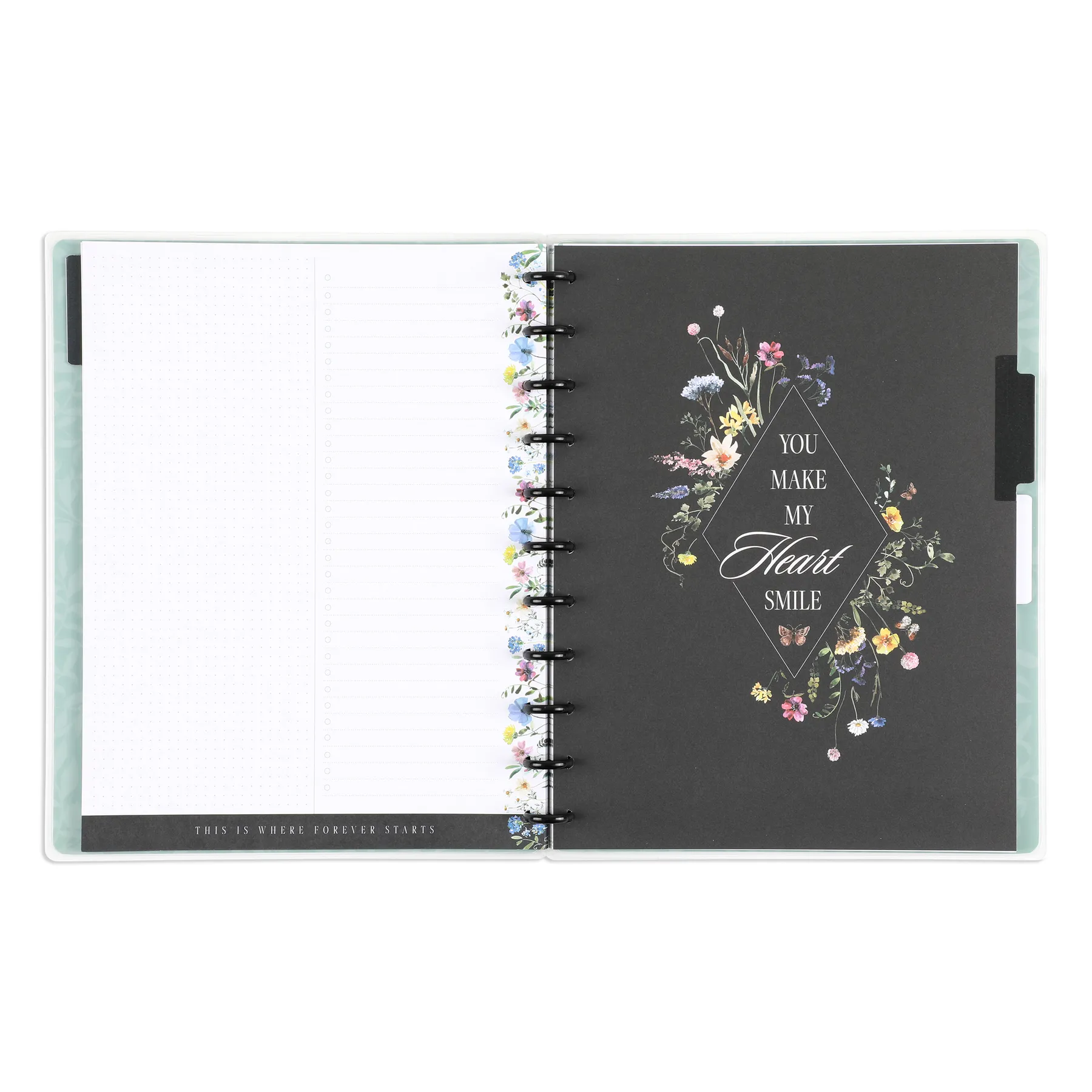 Blooming Romance Wedding - Dot Grid   Checklist Pages Notebook - 60 Sheets