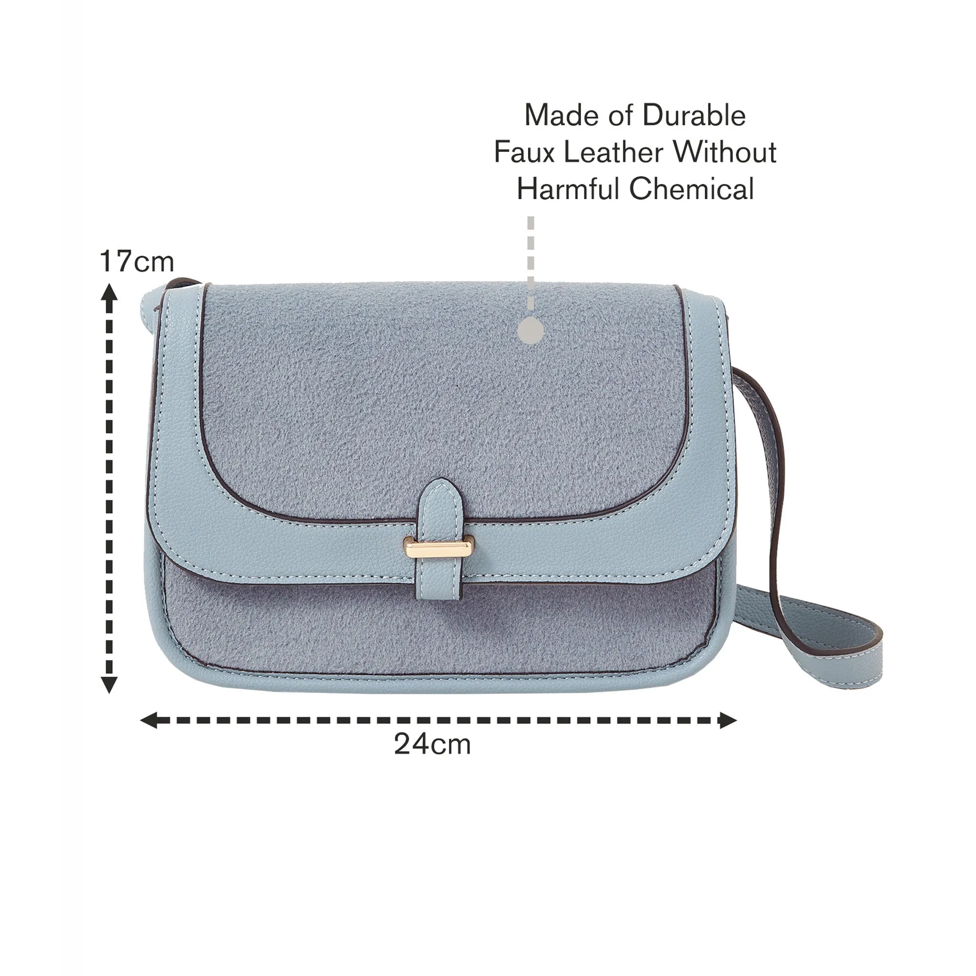 Blue Felt Cross Body