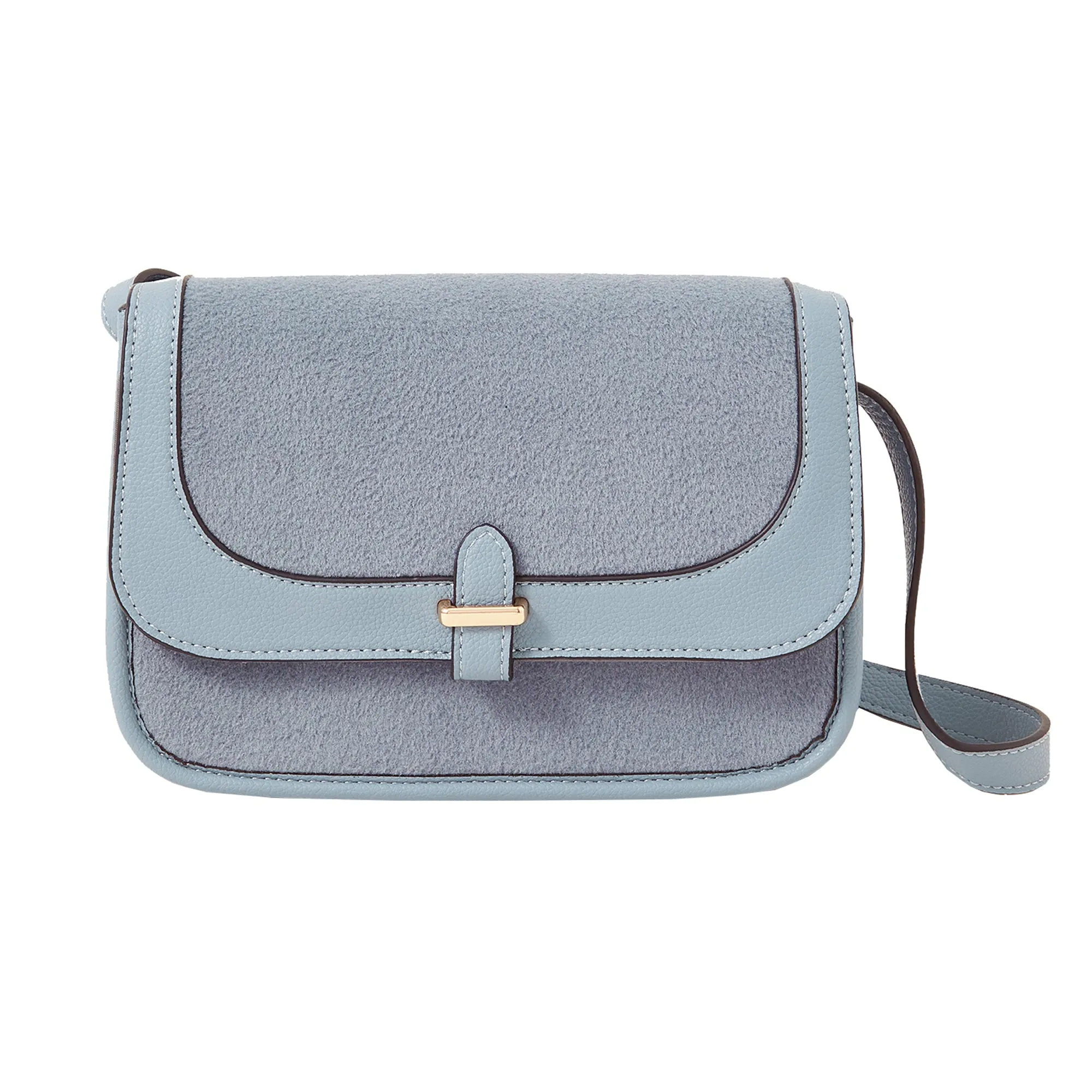 Blue Felt Cross Body