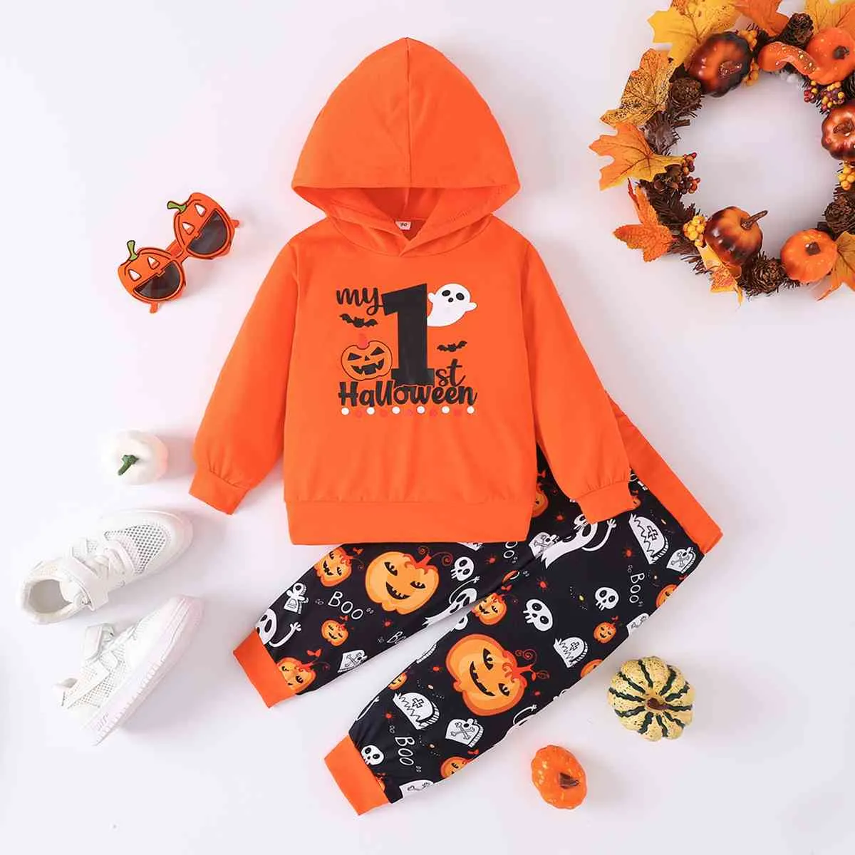 BOO Graphic Hoodie and Pants Set