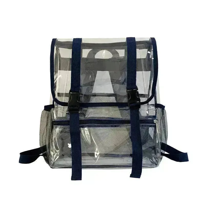 Boy And Girl's Fashion Transparent Flap Travel School Duffel Bag Backpack