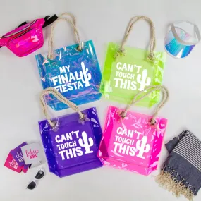 Bridal  Bridesmaid Tote Bags - Neon  Waterproof Options