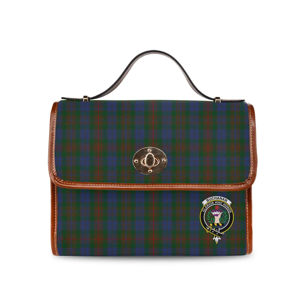 Buchanan Hunting Tartan Waterproof Canvas Bag with Family Crest