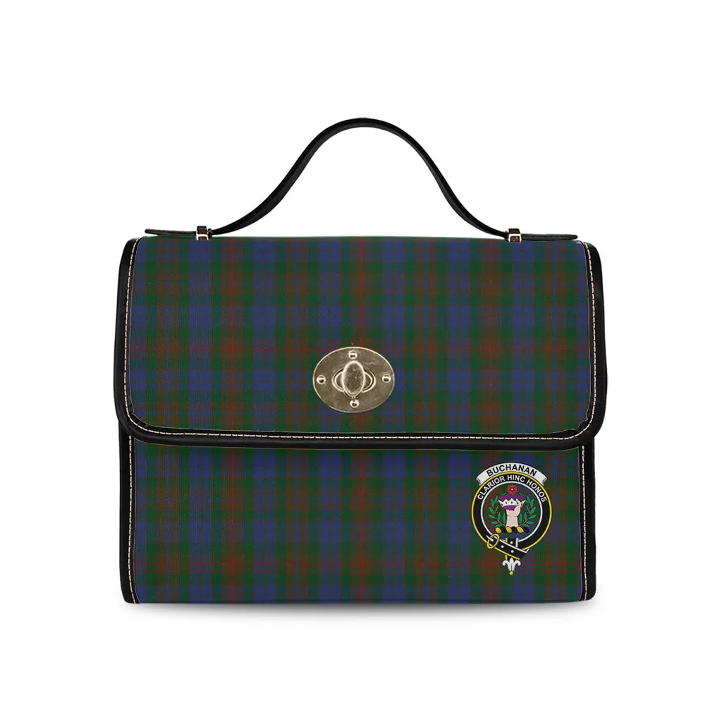 Buchanan Hunting Tartan Waterproof Canvas Bag with Family Crest