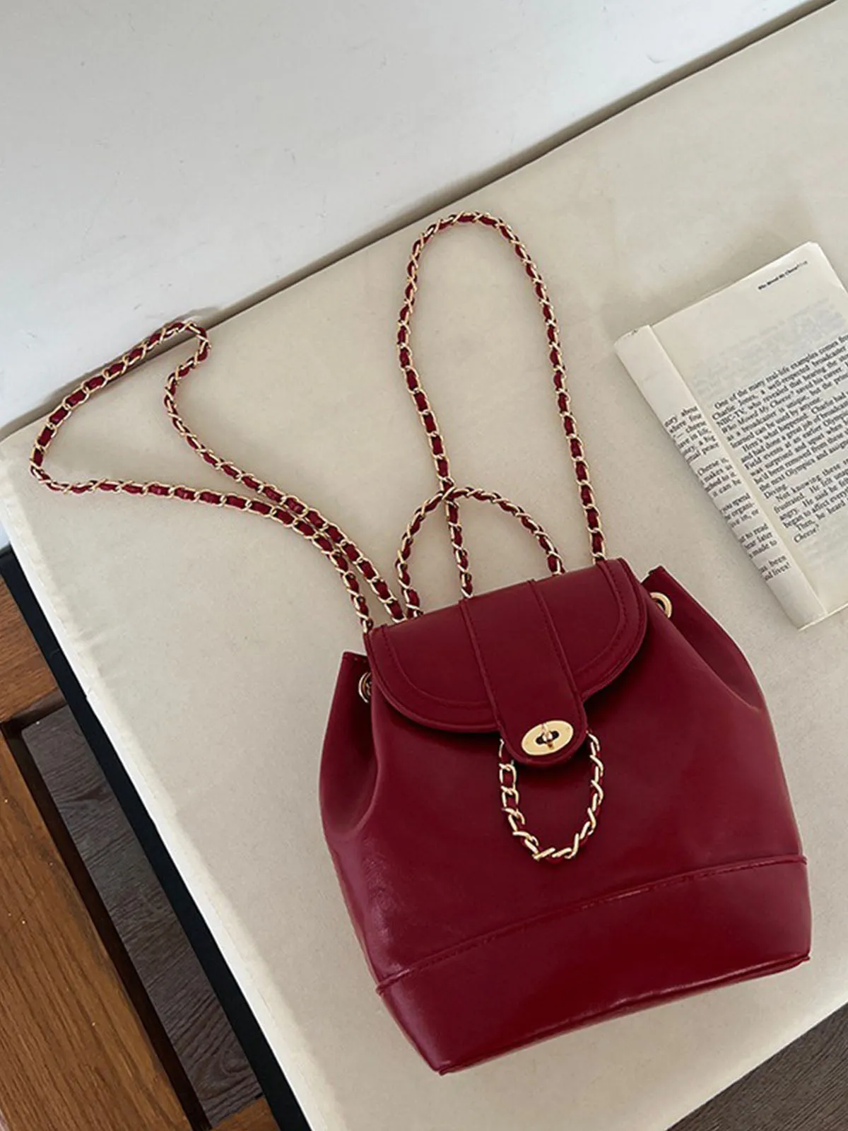 Bucket bag style Chain Backpack