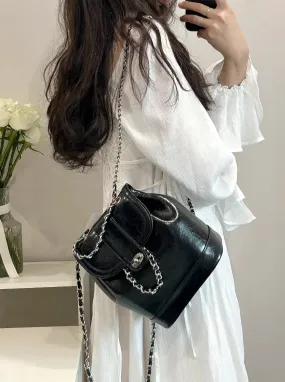 Bucket bag style Chain Backpack