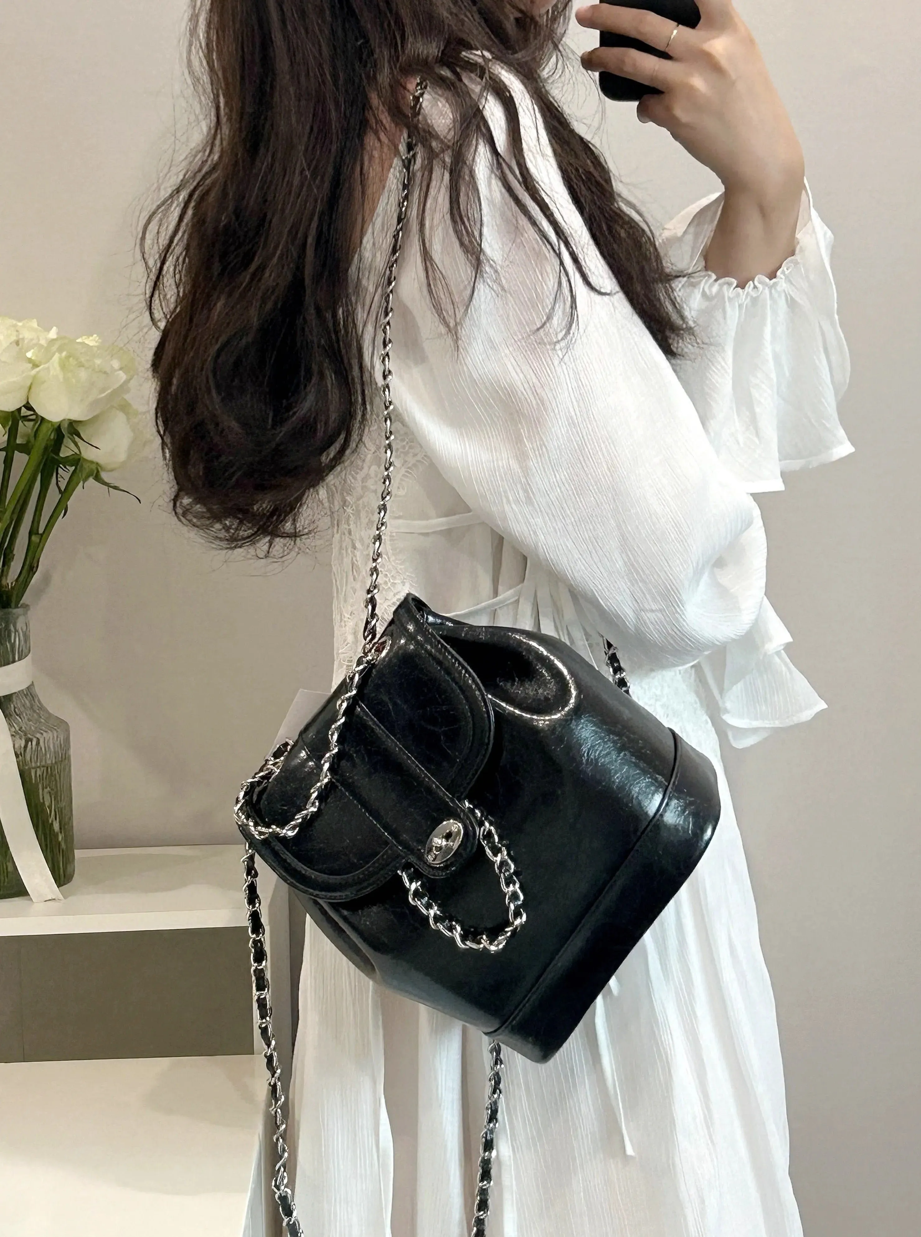 Bucket bag style Chain Backpack