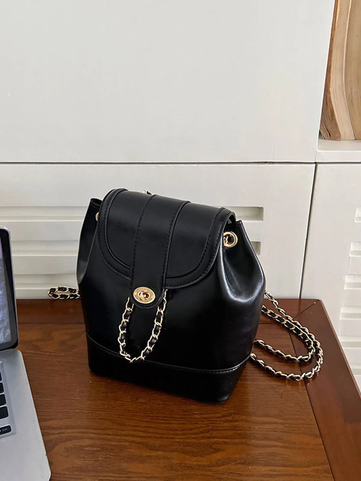 Bucket bag style Chain Backpack