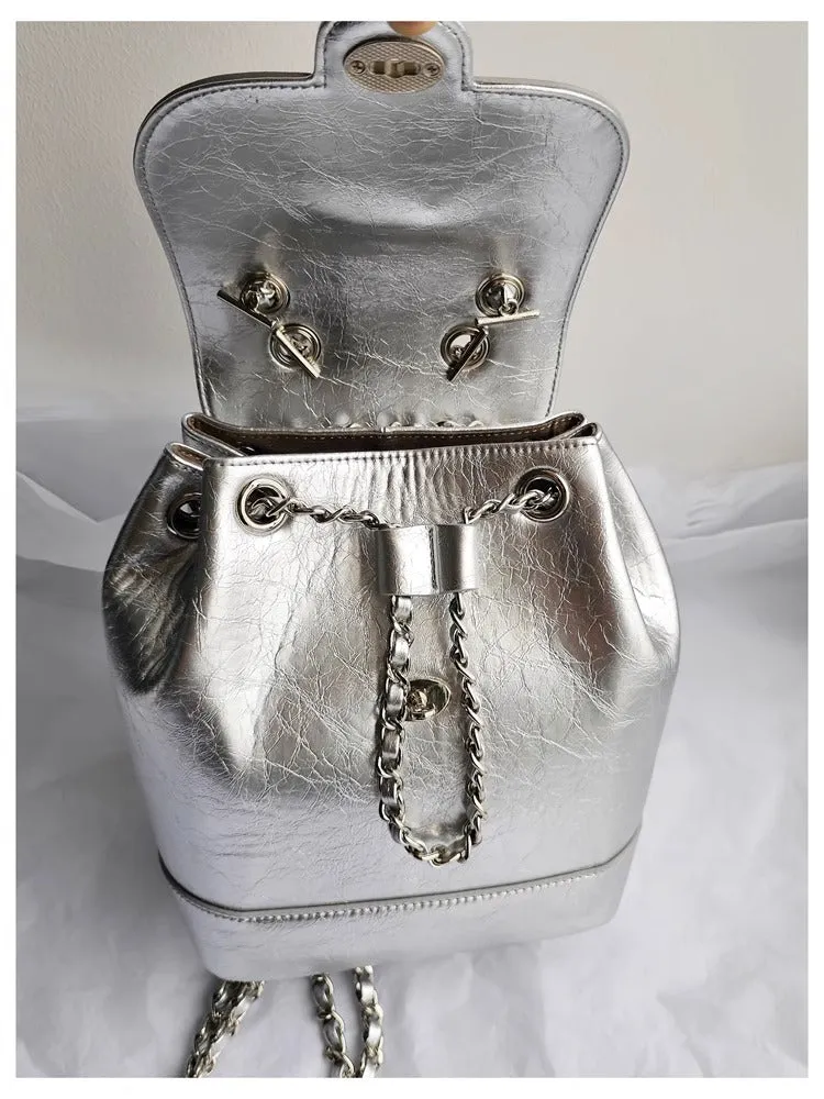 Bucket bag style Chain Backpack