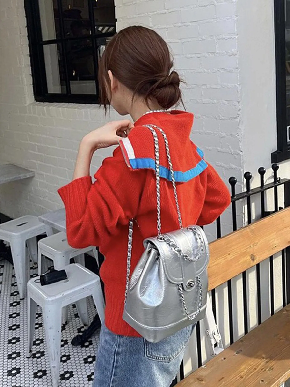 Bucket bag style Chain Backpack